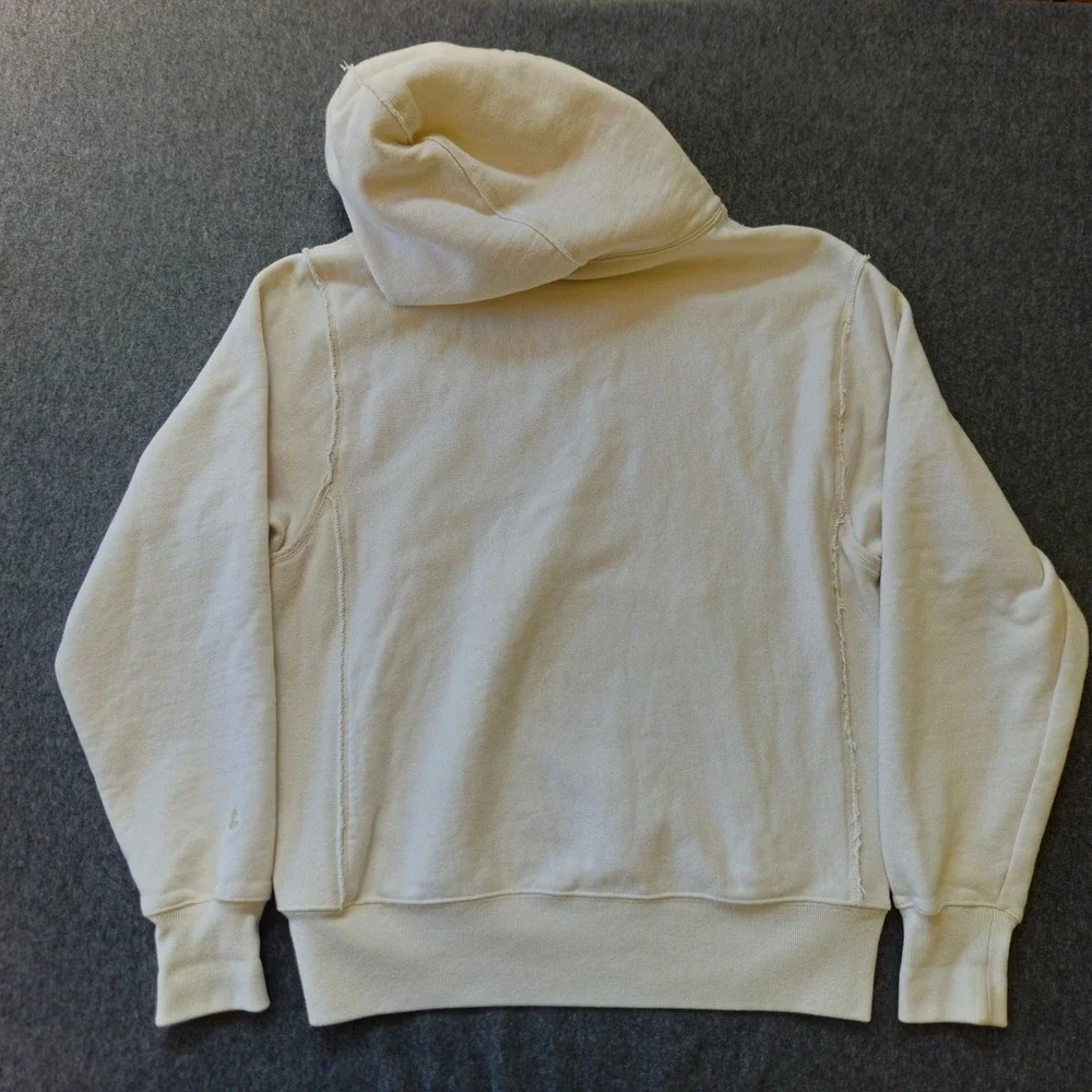 Champion Reverse Weave Natural State Hoodie Size Medium Raw Seam EUC Heavyweight